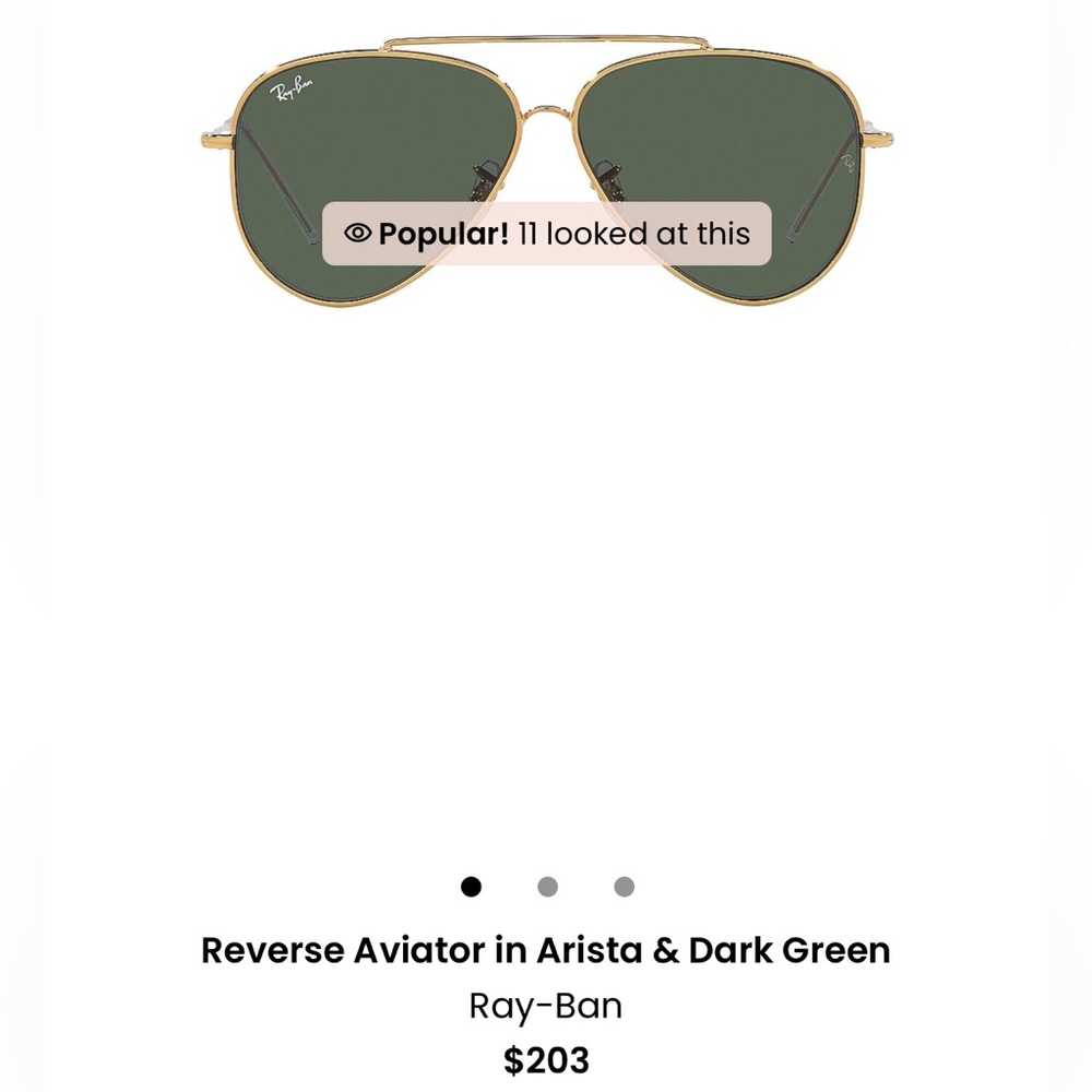 Ray Ban Reverse Aviator in Arista & Dark Green